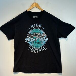 AC/DC High Voltage Tour ‘75 T Shirt Black Mens XL Rock Metal Reproduction